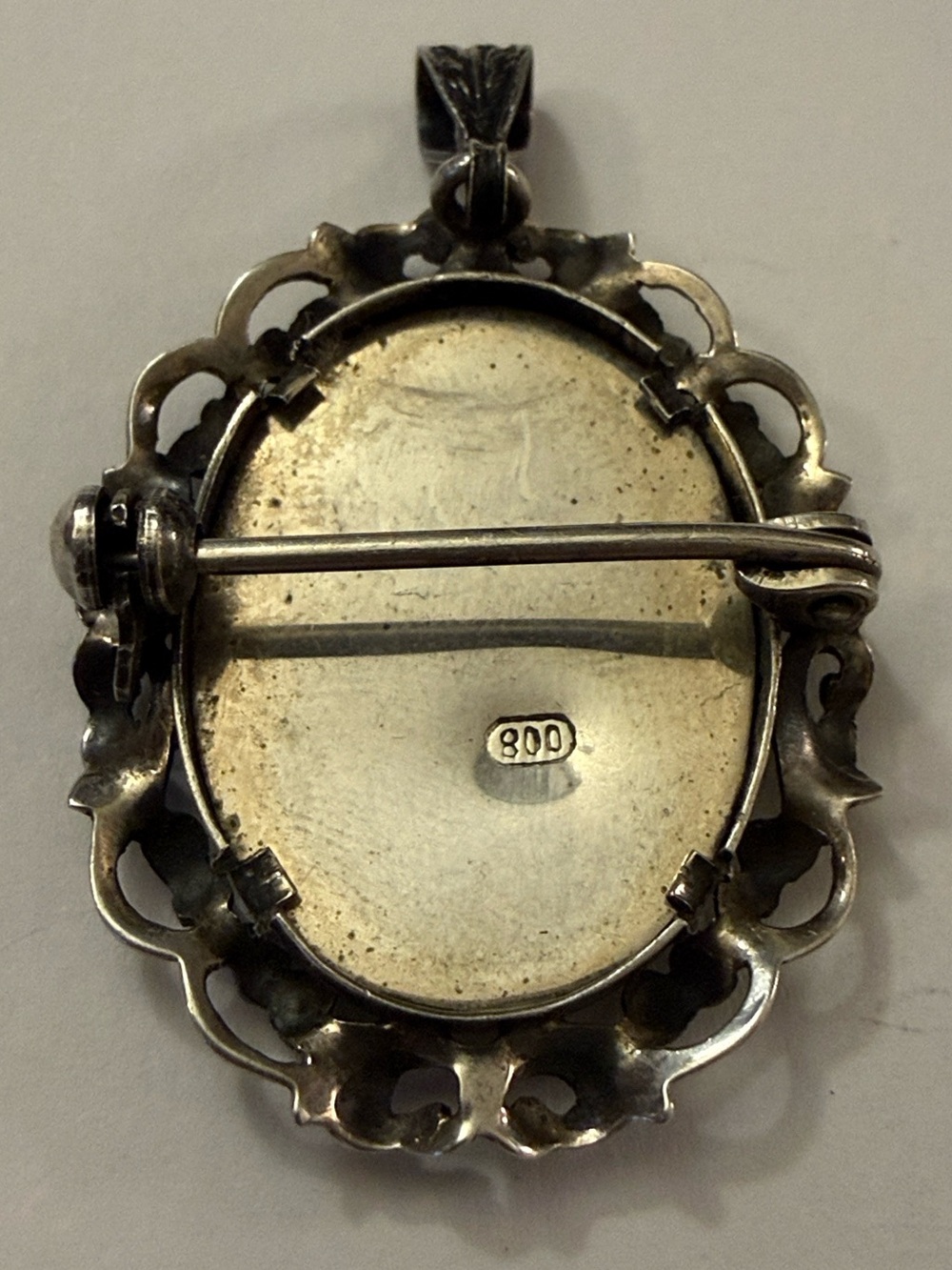 Vintage Italian 800 Silver Delphic Sibyl Portrait Pendant Brooch 5 Grams - Picture 2 of 12